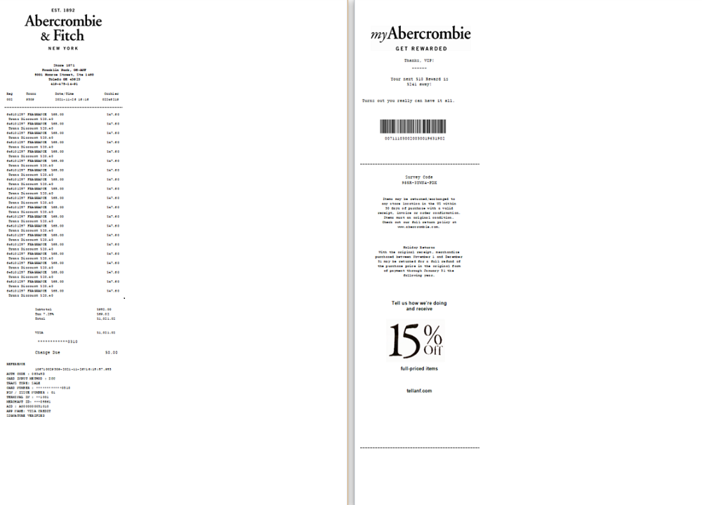 Download USA New York Abercrombie & Fitch payment check in Word and PDF format  scr Photoshop template